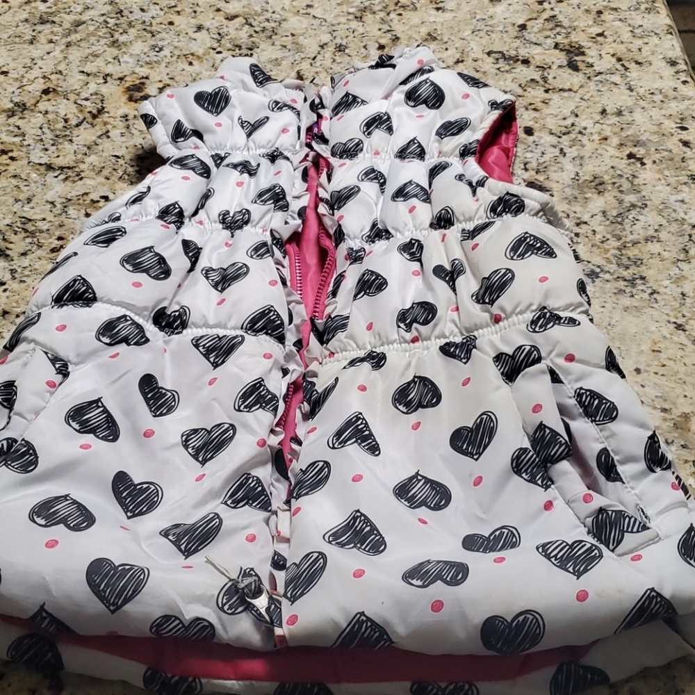 White and pink platinum girls vest